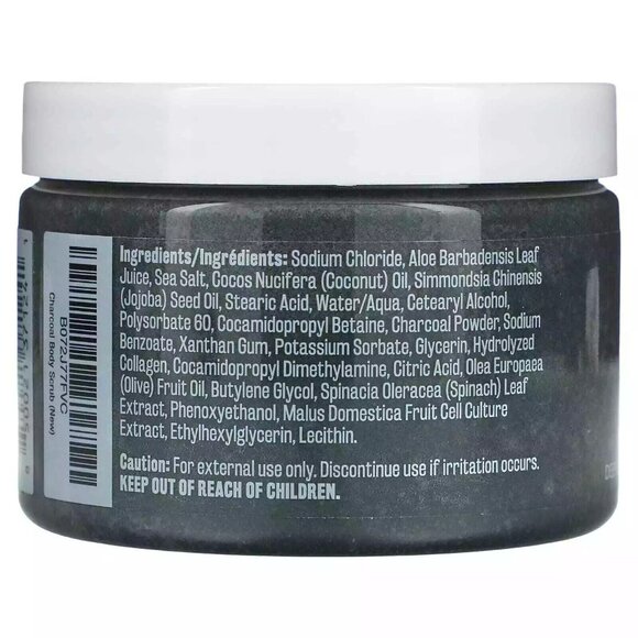 NEW M3 Naturals - Charcoal Scrub - Infused with Collagen and Stem Cell -‎ SEALED - Picture 2 of 4